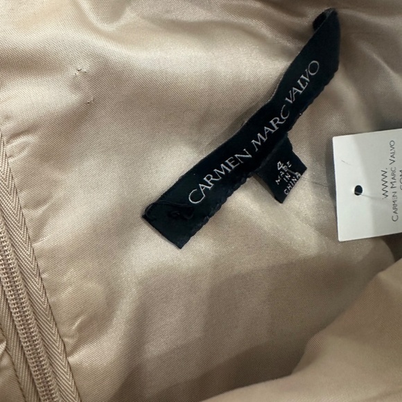 NWT Carmen Marc Valvo gold sheath mini dress, size 4 - Picture 8 of 11